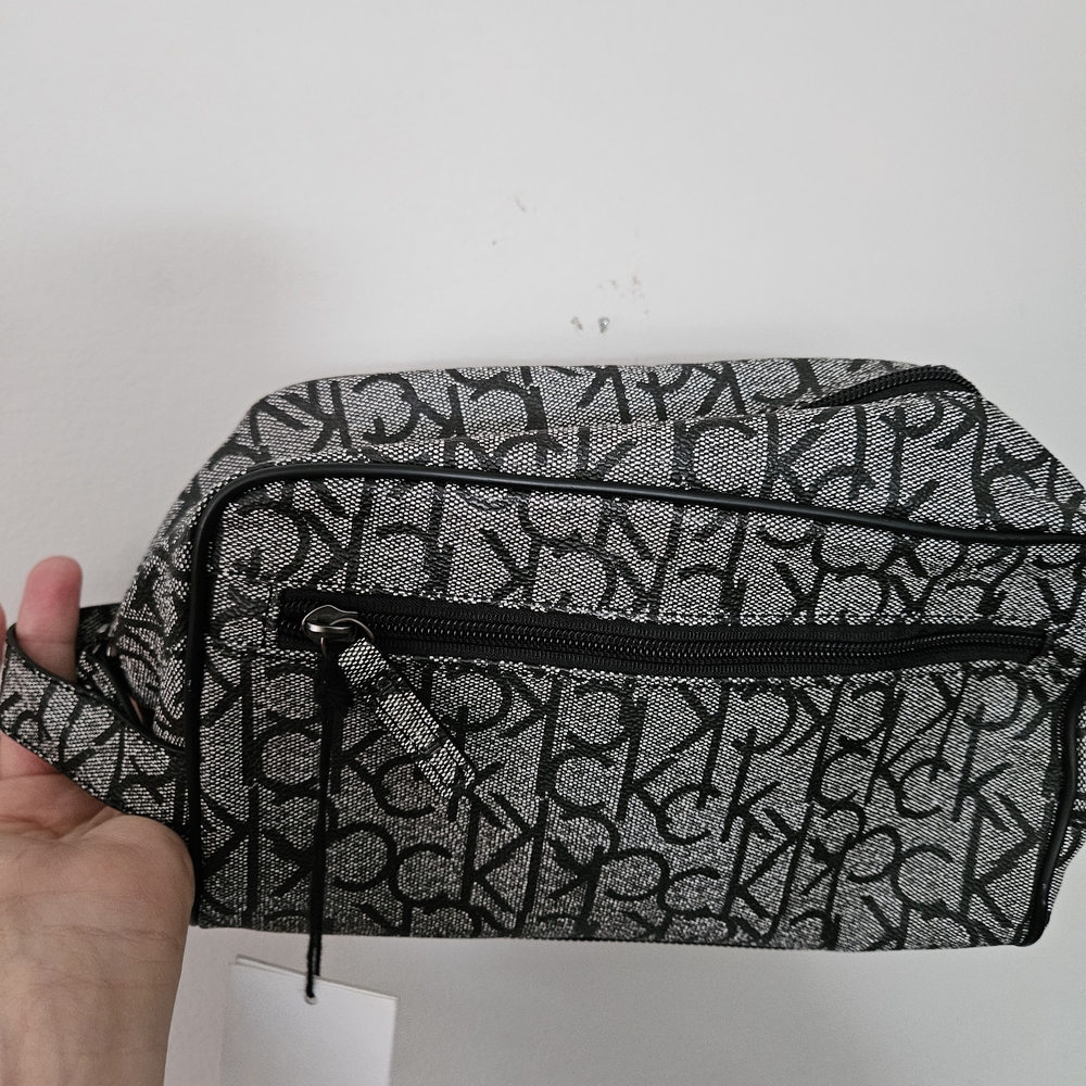 Calvin Klein Monogram Toiletry / Makeup Black and Gray Bag